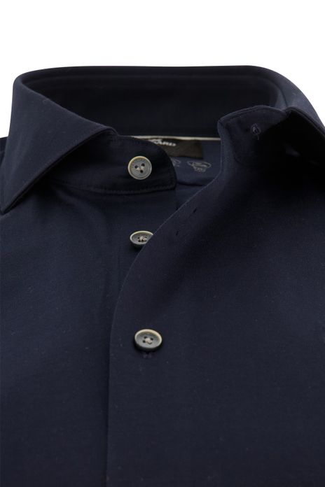 Vanguard overhemd katoen donkerblauw effen wide spread