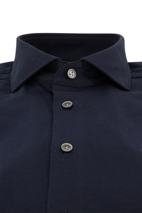 Vanguard overhemd katoen donkerblauw effen wide spread