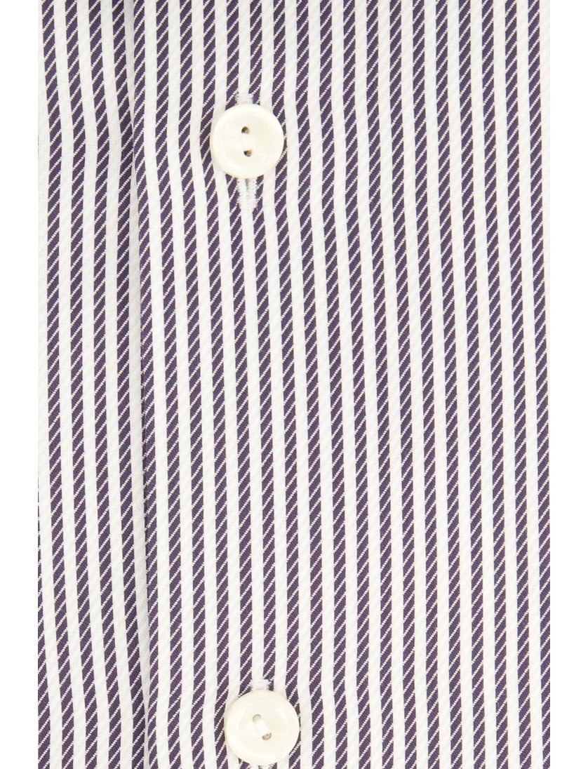 Eton overhemd zwart wit gestreept Classic Fit semi-wide spread boord