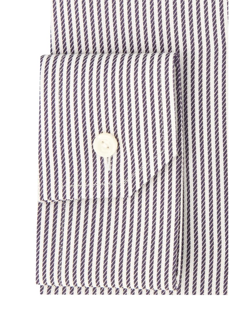 Eton overhemd zwart wit gestreept Classic Fit semi-wide spread boord