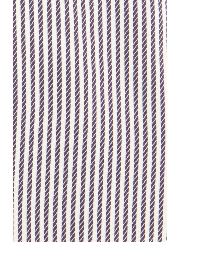 Eton overhemd zwart wit gestreept Classic Fit semi-wide spread boord