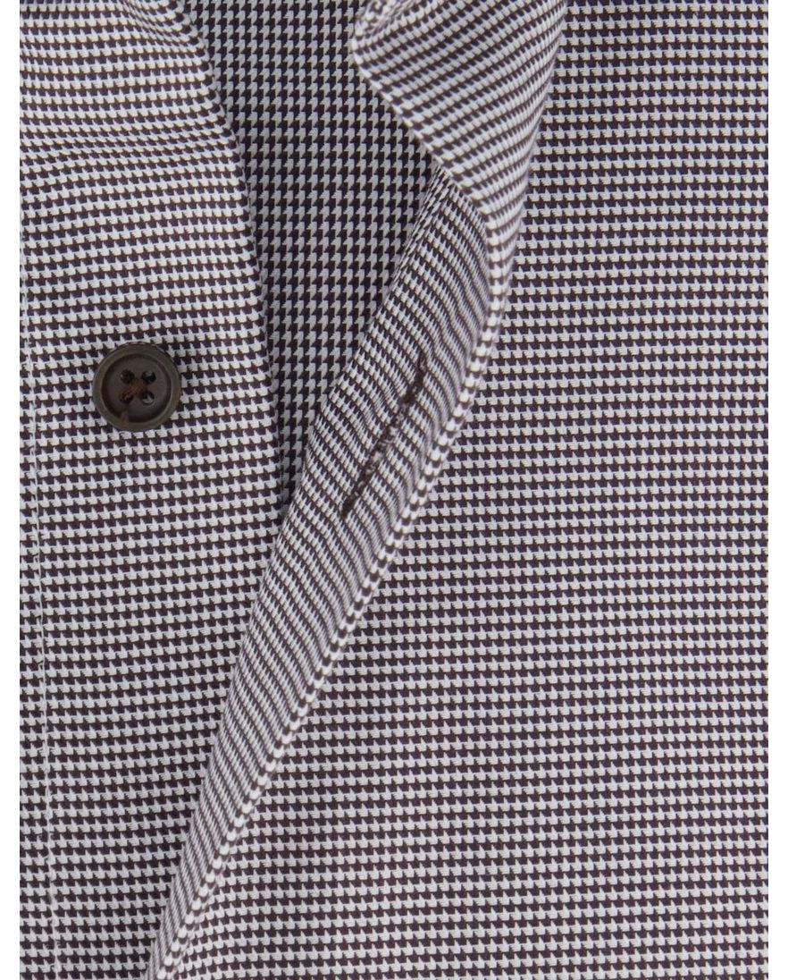 Cavallaro business overhemd Terenzio slim fit bruin geruit