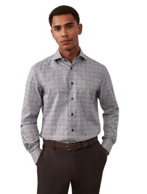 Cavallaro Katoenen Cavallaro overhemd mouwlengte 7 bruin geruit