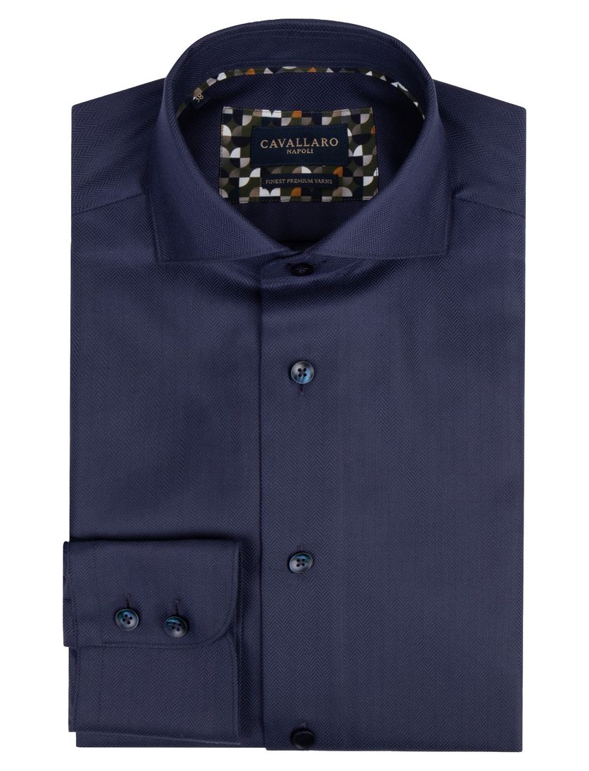 Cavallaro business overhemd donkerblauw