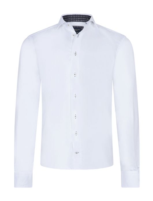 Cavallaro overhemd wit effen slim fit ml 7 wide spread