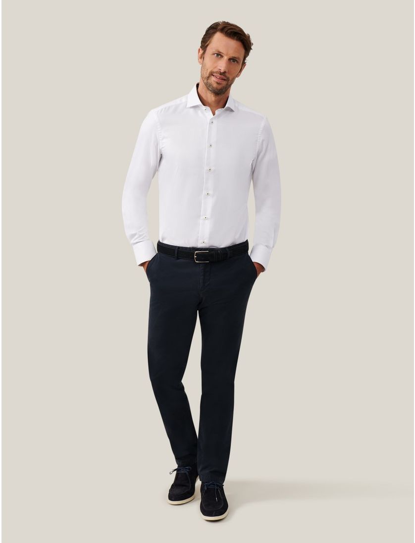 Cavallaro overhemd wit ml 7 cut away slim fit effen