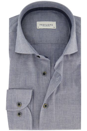 Profuomo Profuomo business overhemd gemêleerd flanel slim fit