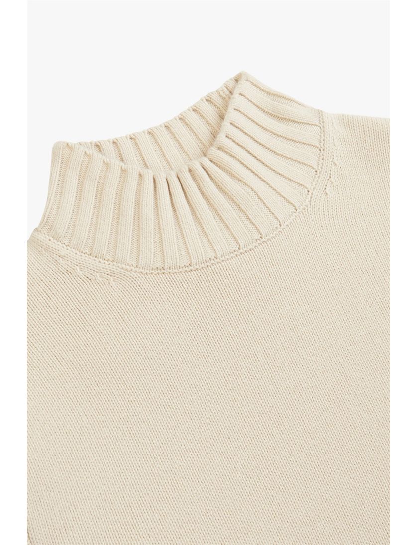 wollen Profuomo trui beige effen normale fit