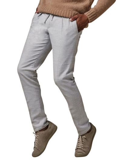 Profuomo katoenen Profuomo chino grijs effen slim fit