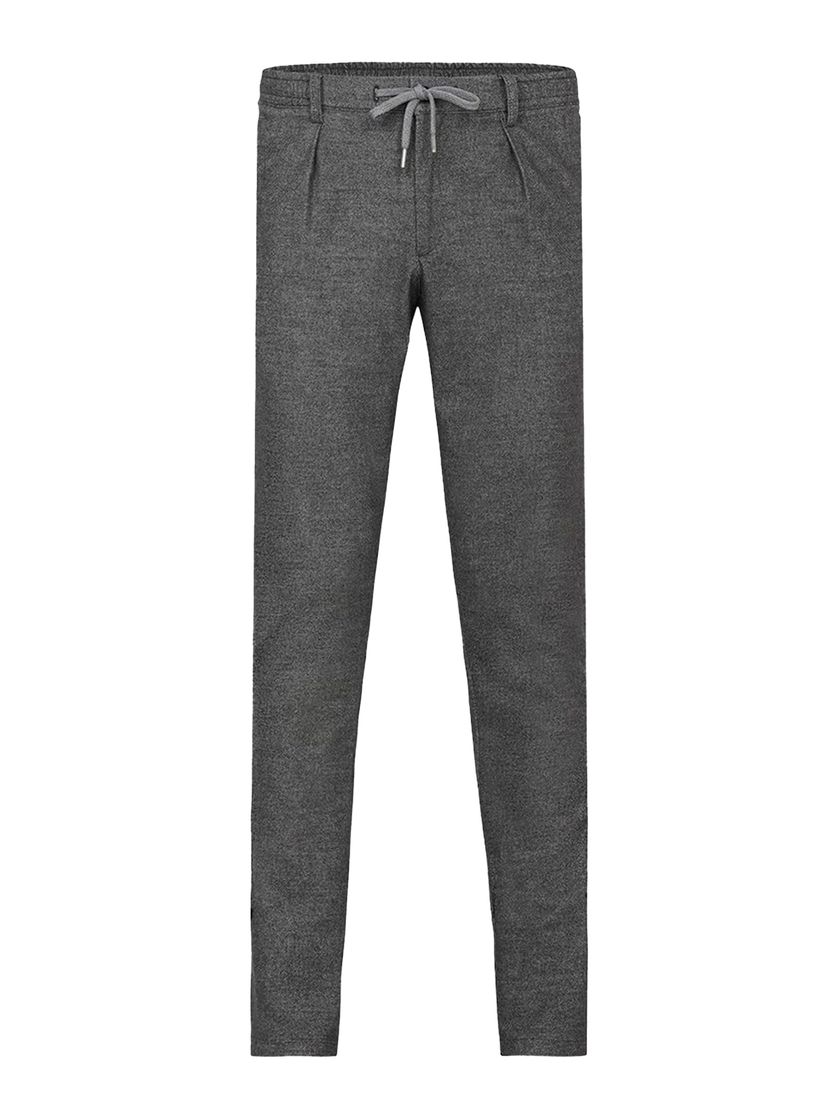 Profuomo chino donkergrijs effen katoen slim fit