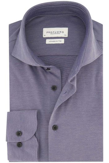Profuomo Profuomo business overhemd blauw gestreept katoen