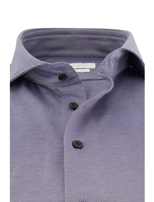 business overhemd Profuomo blauw gestreept katoen, polyester normale fit