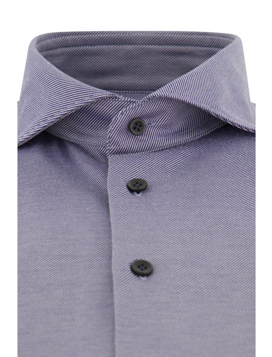 business overhemd Profuomo blauw gestreept katoen, polyester normale fit