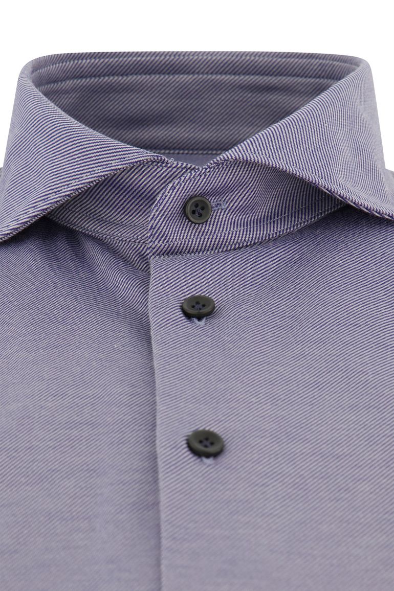 business overhemd Profuomo blauw gestreept katoen, polyester normale fit