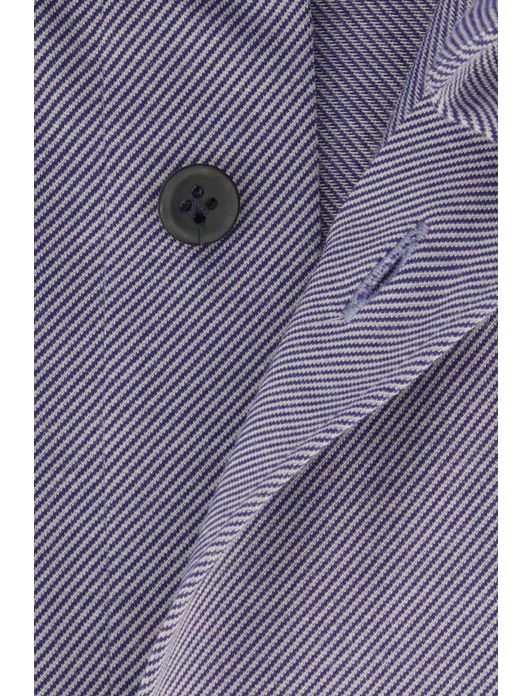 business overhemd Profuomo blauw gestreept katoen, polyester normale fit