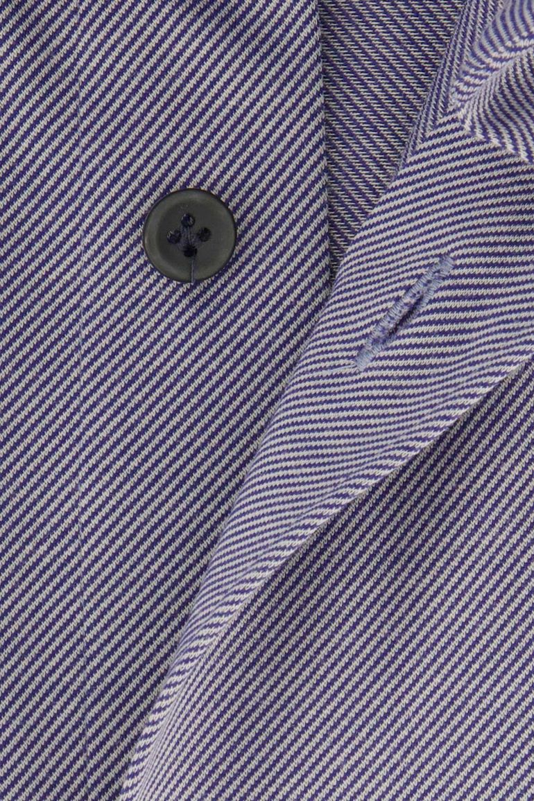 business overhemd Profuomo blauw gestreept katoen, polyester normale fit