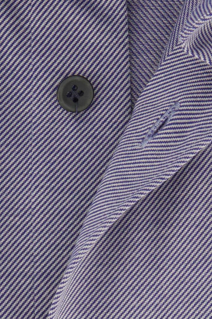 Profuomo business overhemd blauw gestreept katoen