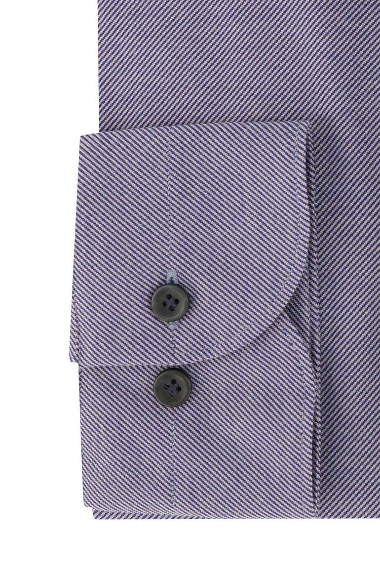 business overhemd Profuomo blauw gestreept katoen, polyester normale fit