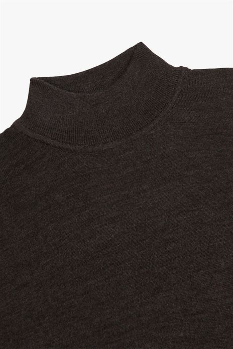 Profuomo trui donkerbruin normale fit effen wol