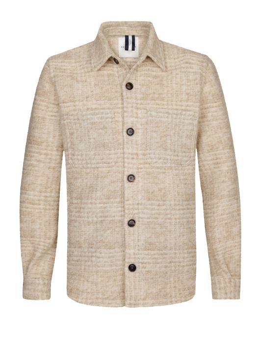 Profuomo overshirt geruit sand