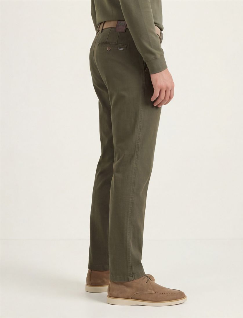 M.E.N.S. katoenen chino bruin effen normale fit