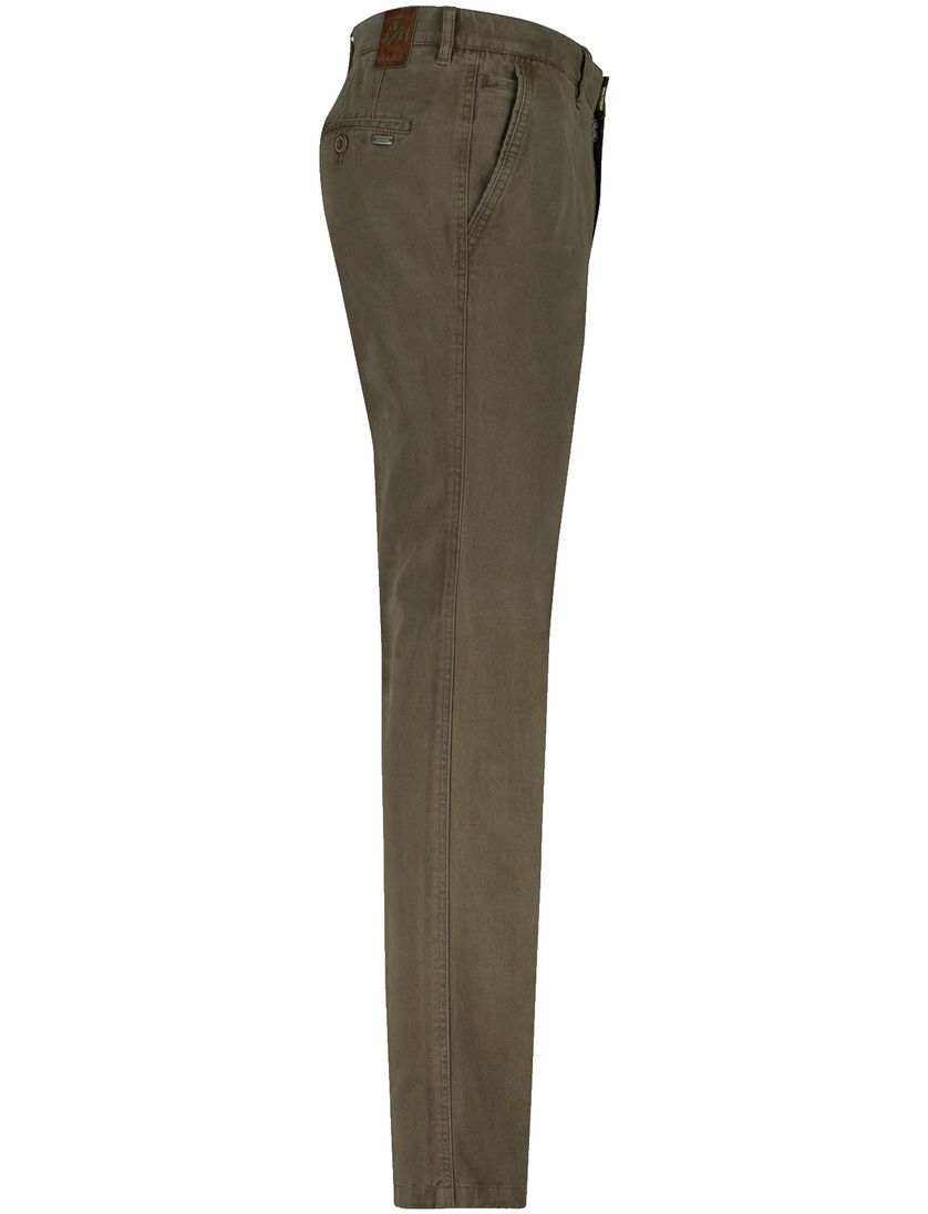 M.E.N.S. katoenen chino bruin effen normale fit