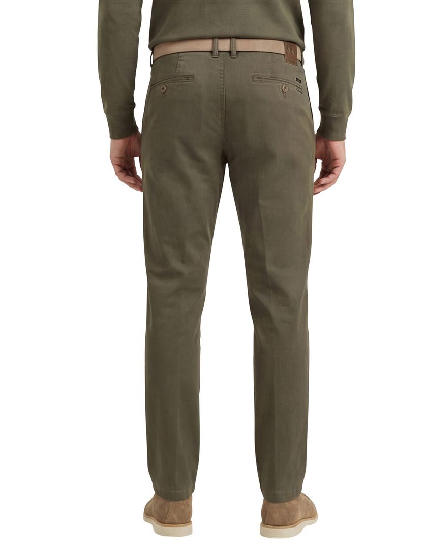 M.E.N.S. katoenen chino bruin effen normale fit