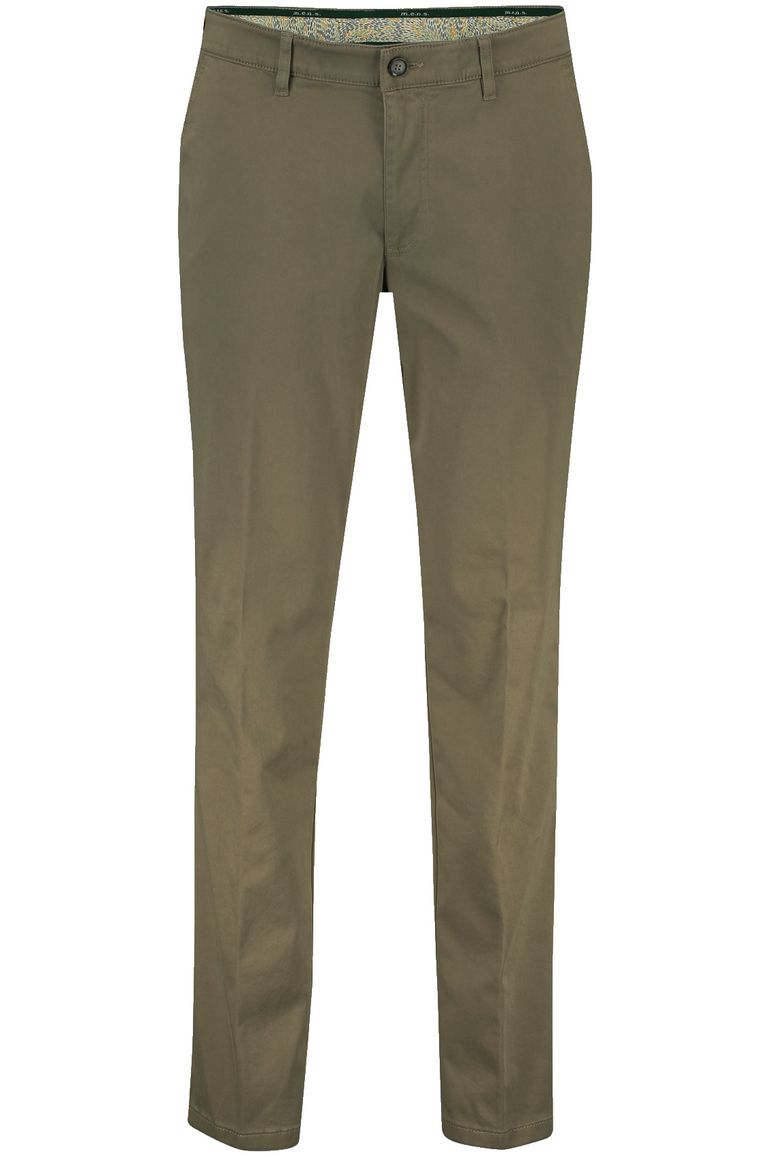 M.E.N.S. katoenen chino bruin effen normale fit