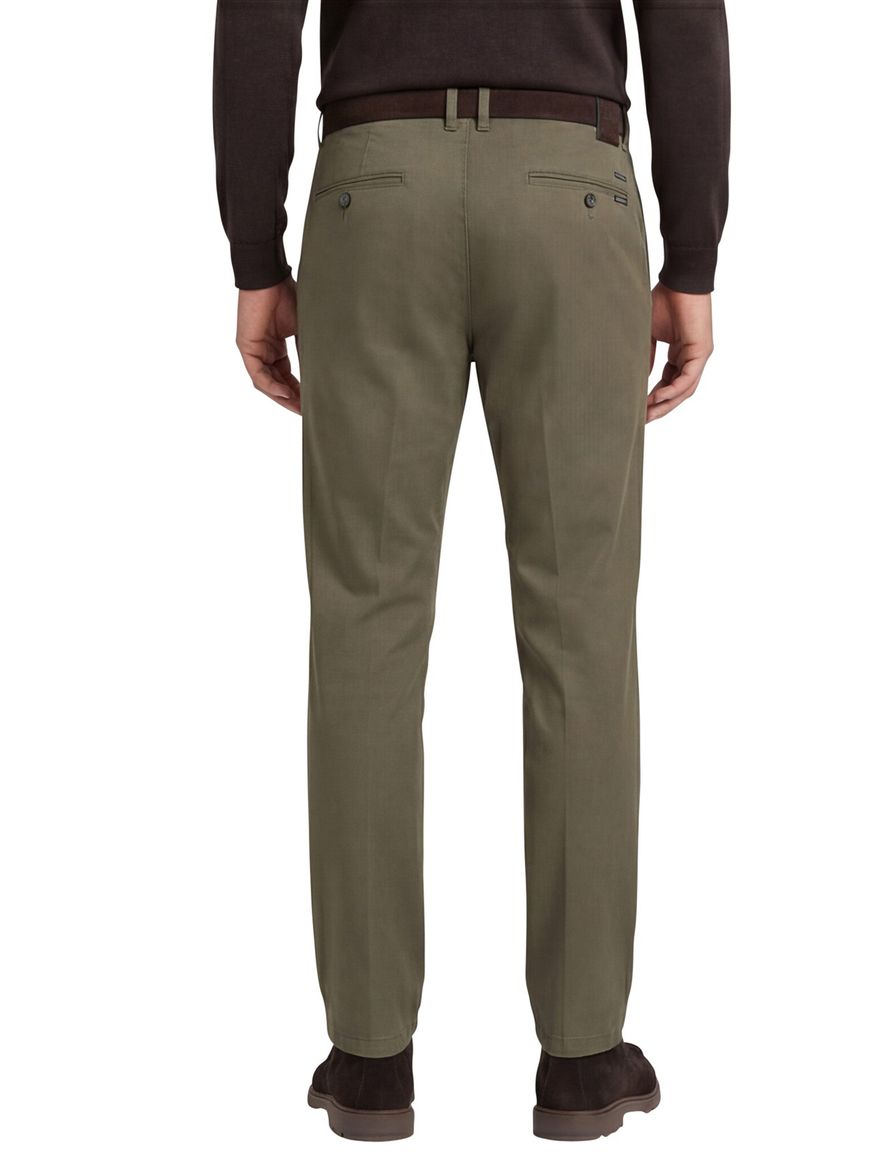 M.E.N.S. katoenen chino bruin effen normale fit