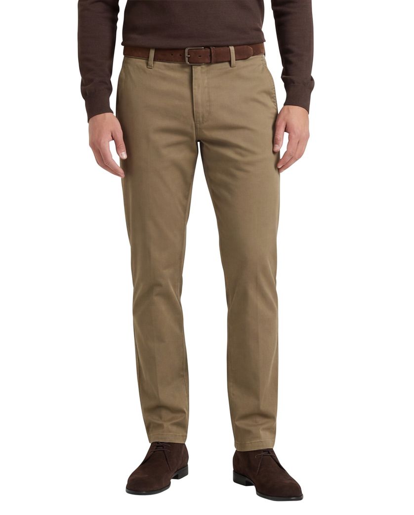 pantalon M.E.N.S. beige effen Madison normale fit