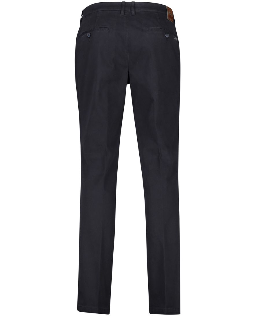 M.E.N.S. katoenen broek donkerblauw effen met stretch