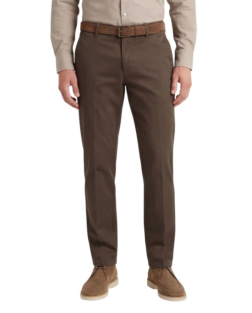 M.E.N.S. pantalon madison bruin katoen normale fit