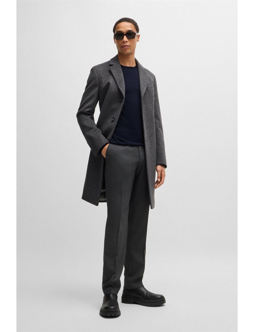 Boss Black trui Leno-P donkerblauw effen