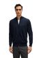 vest Hugo Boss donkerblauw effen wol rits