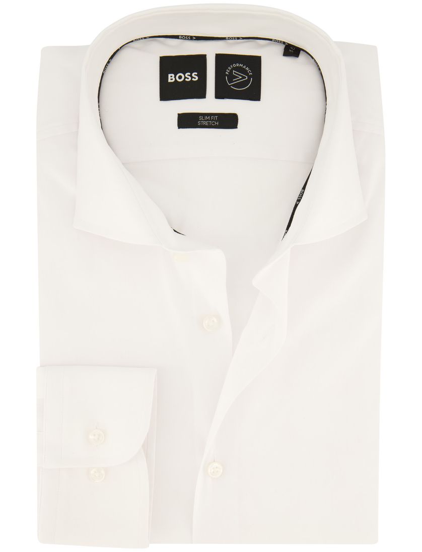 Hugo Boss business overhemd wit effen katoen