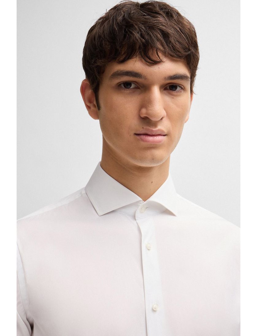 Hugo Boss business overhemd wit effen katoen