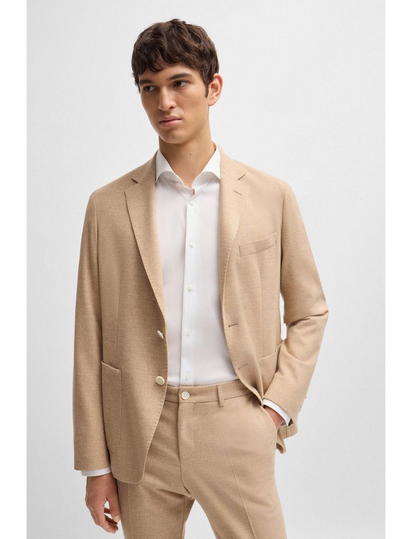 Hugo Boss business overhemd wit effen katoen