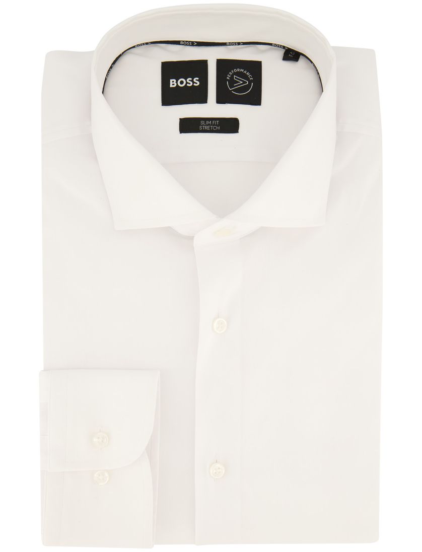 Hugo Boss business overhemd wit effen katoen