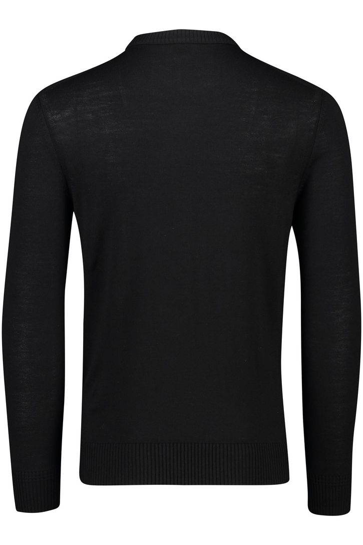 Boss Orange trui met ronde hals zwart wol-stretch