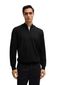 Boss Black halfzip trui Padro zwart effen katoen