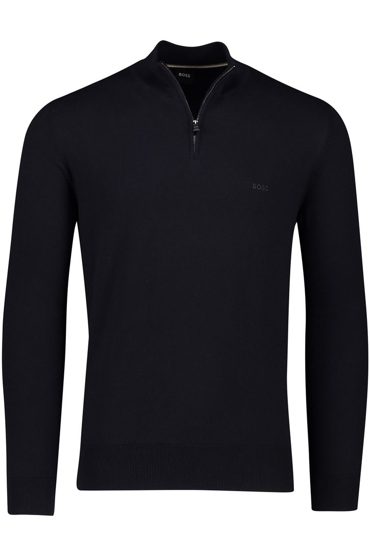 katoenen Boss Black Padro sweater effen donkerblauw normale fit