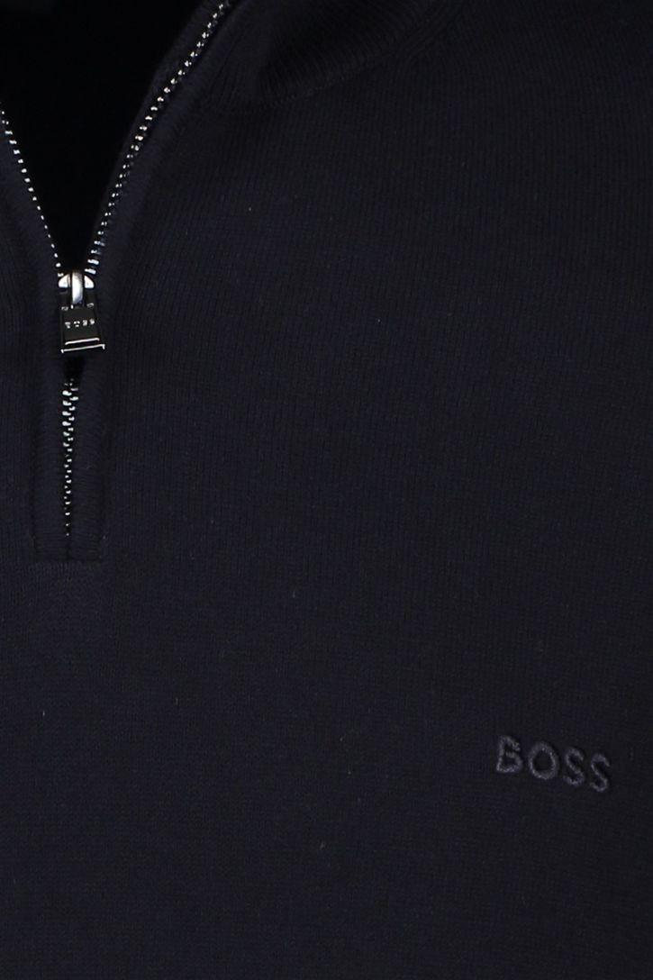 katoenen Boss Black Padro sweater effen donkerblauw normale fit