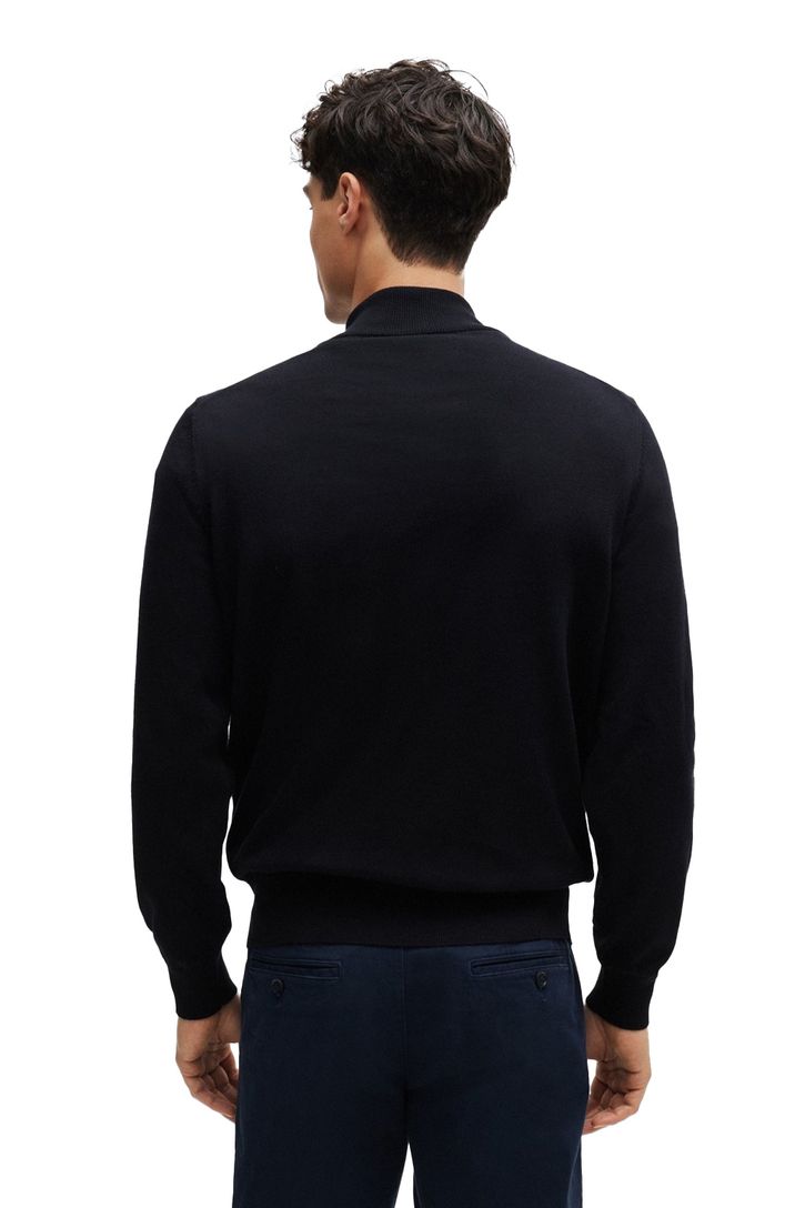 katoenen Boss Black Padro sweater effen donkerblauw normale fit