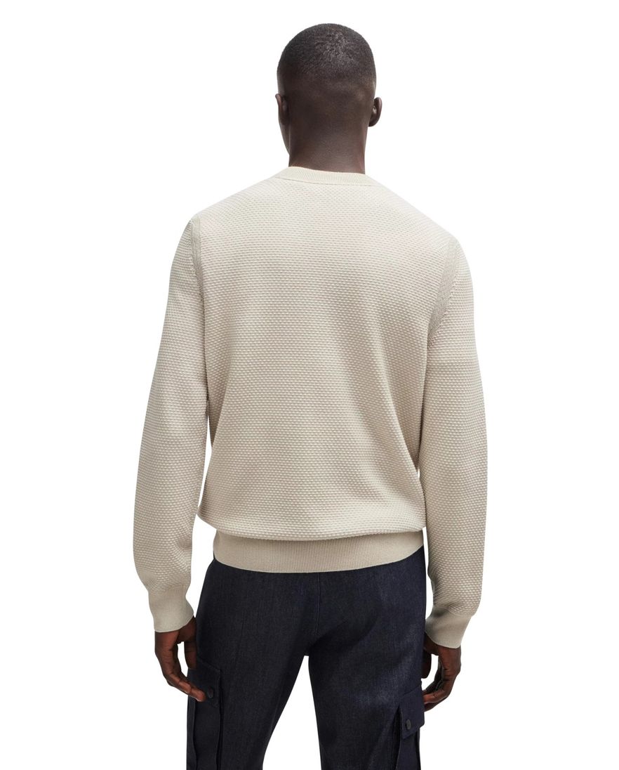 Boss Orange Kapoksi trui turtleneck beige katoen
