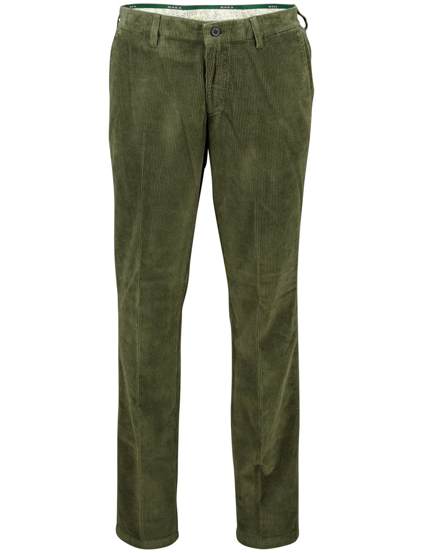 M.E.N.S. pantalon madison groen ribstof katoen normale fit