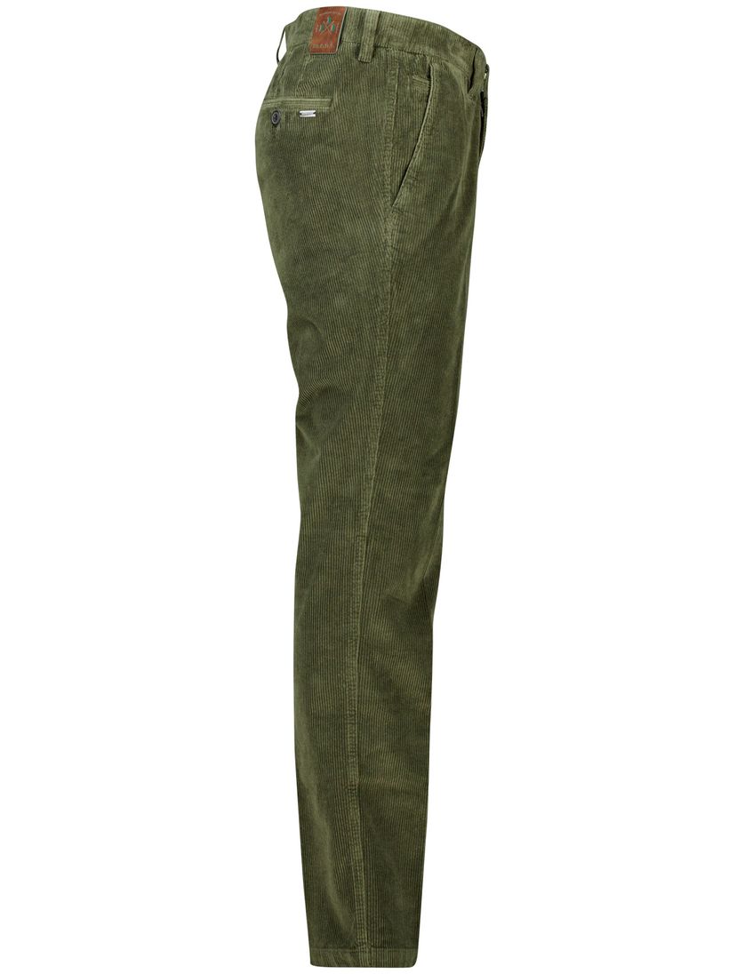 M.E.N.S. pantalon madison groen ribstof katoen normale fit