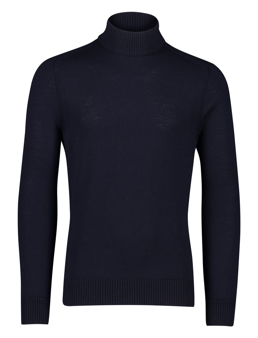 Boss Orange coltrui Avac donkerblauw effen wol en acryl