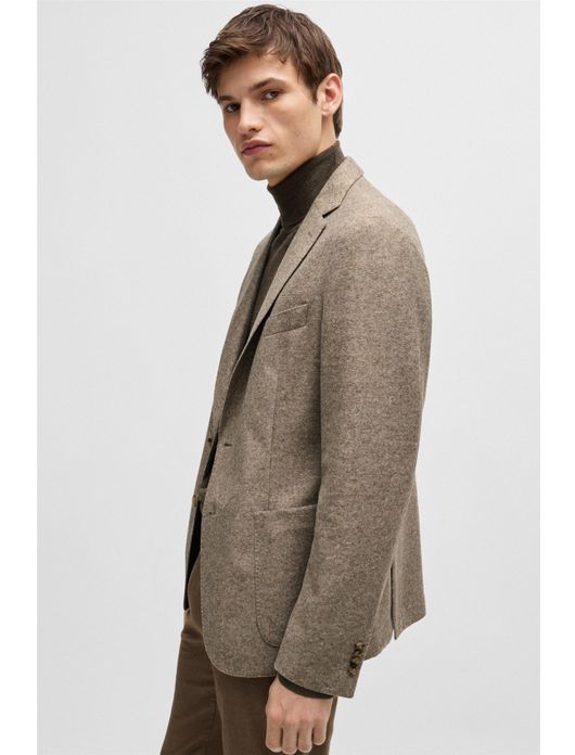 tussenjas Hugo Boss beige slim fit polyester gemêleerd