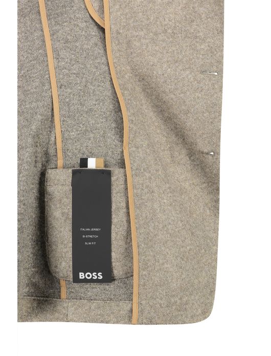 tussenjas Hugo Boss beige slim fit polyester gemêleerd