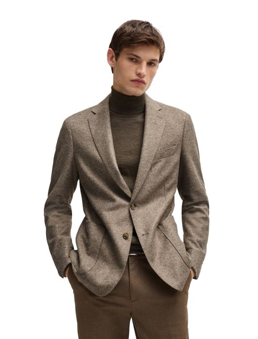 tussenjas Hugo Boss beige slim fit polyester gemêleerd